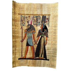 Ancient Egyptian Painting Egyptian Papyrus Art Horus & Queen Nefertari Picture